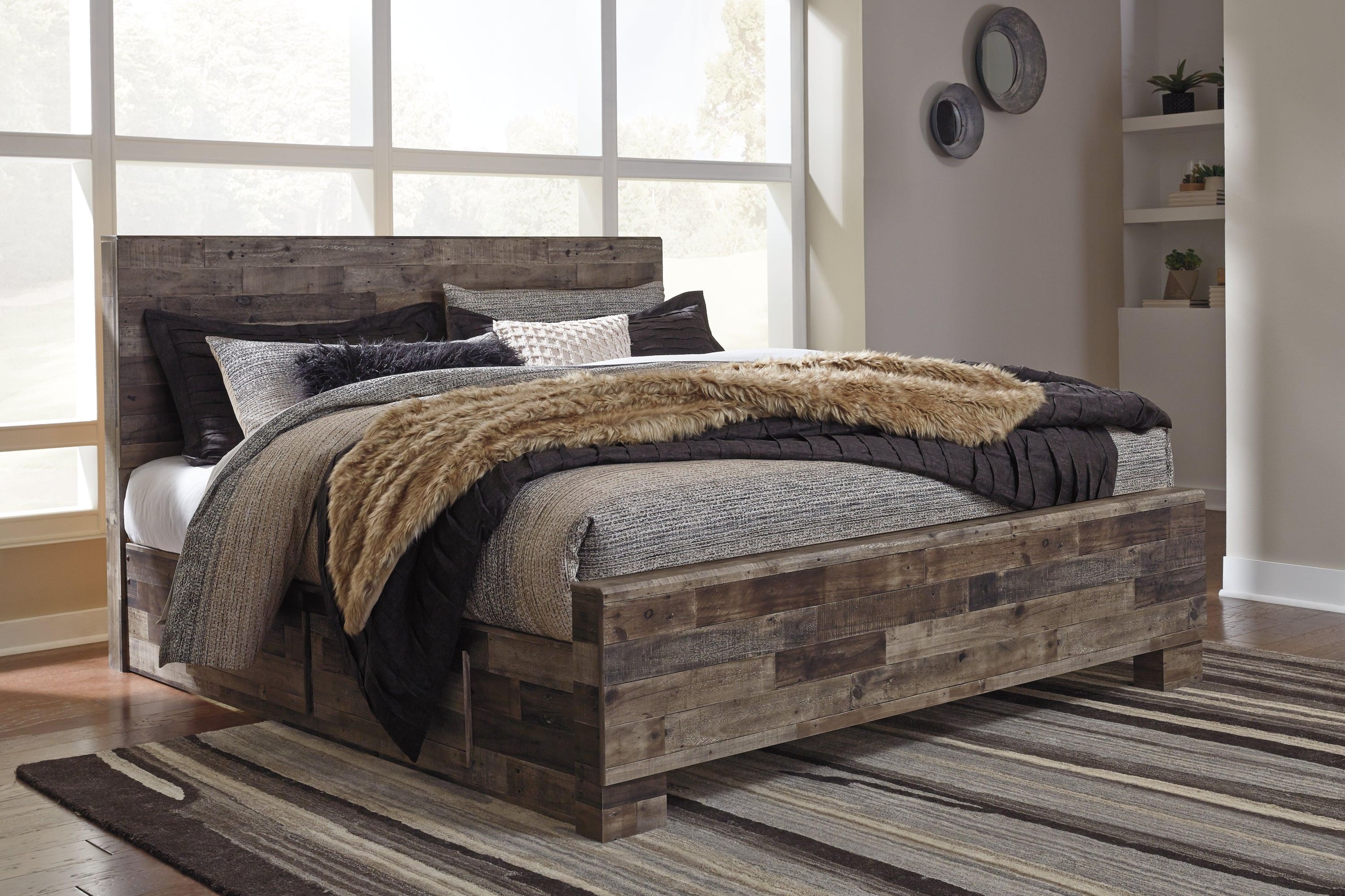 Derekson Multi Gray Queen Panel Bed with 2 Side Storage - Image 3