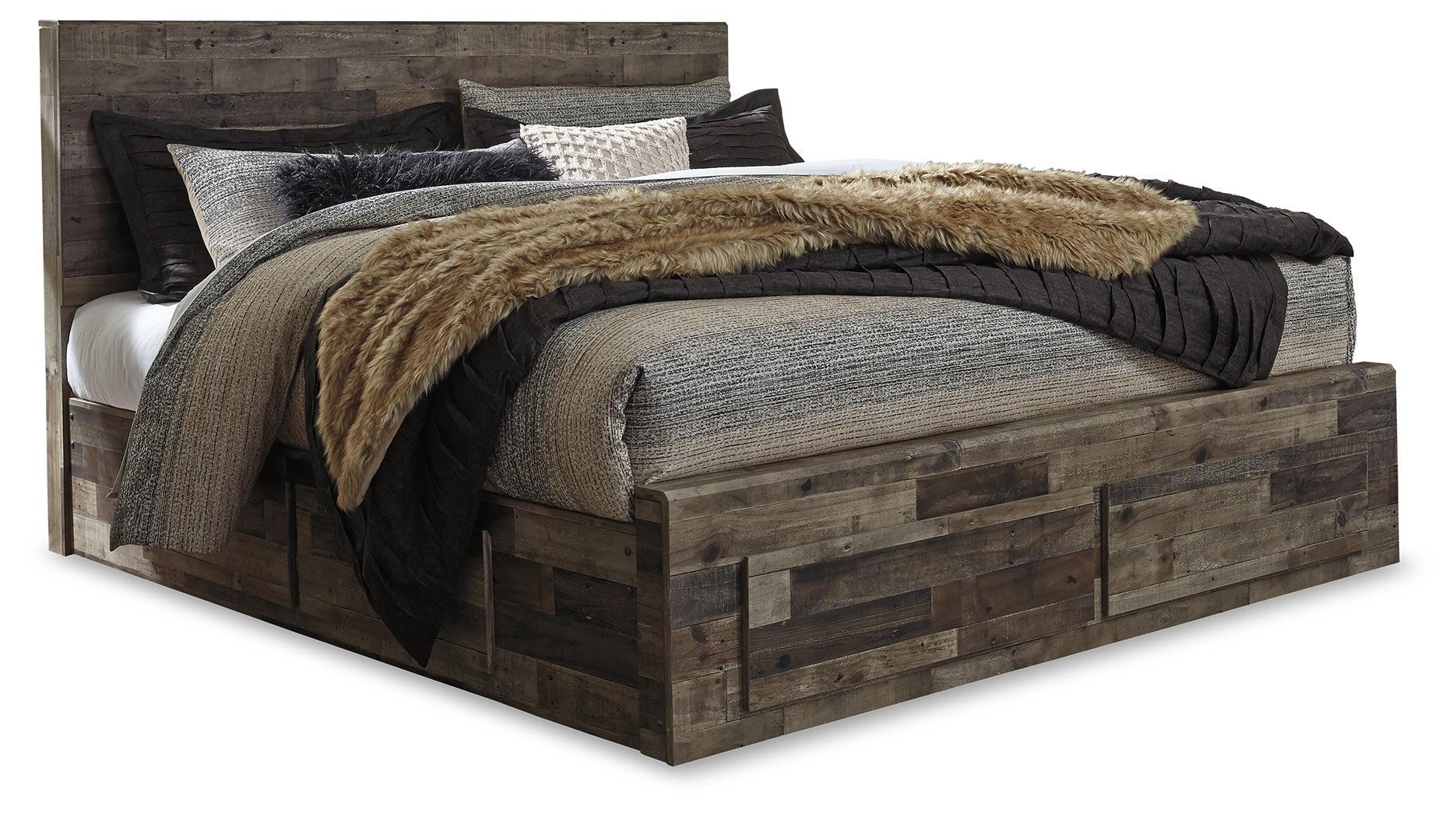 Derekson Multi Gray King Panel Bed With 6 Storage Drawers - Image 2