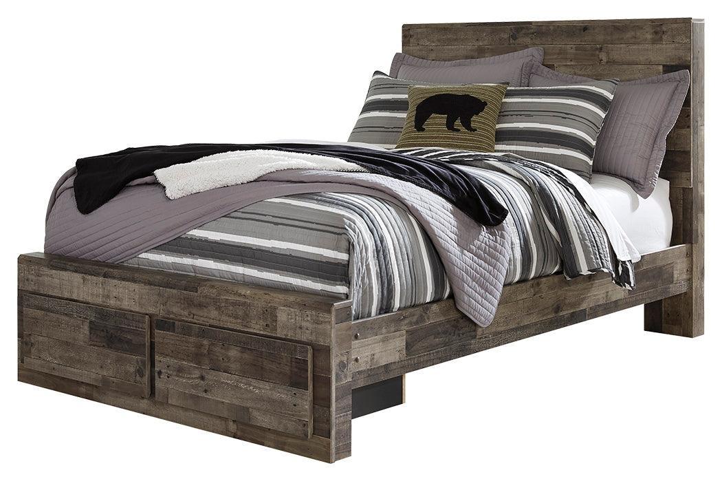 Derekson Multi Gray Full Panel Bed With 2 Storage Drawers - Image 2