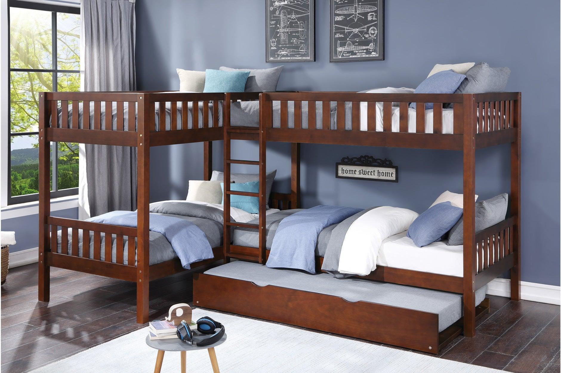 Rowe Dark Cherry Corner Bunk Bed Bedroom Set - Image 2