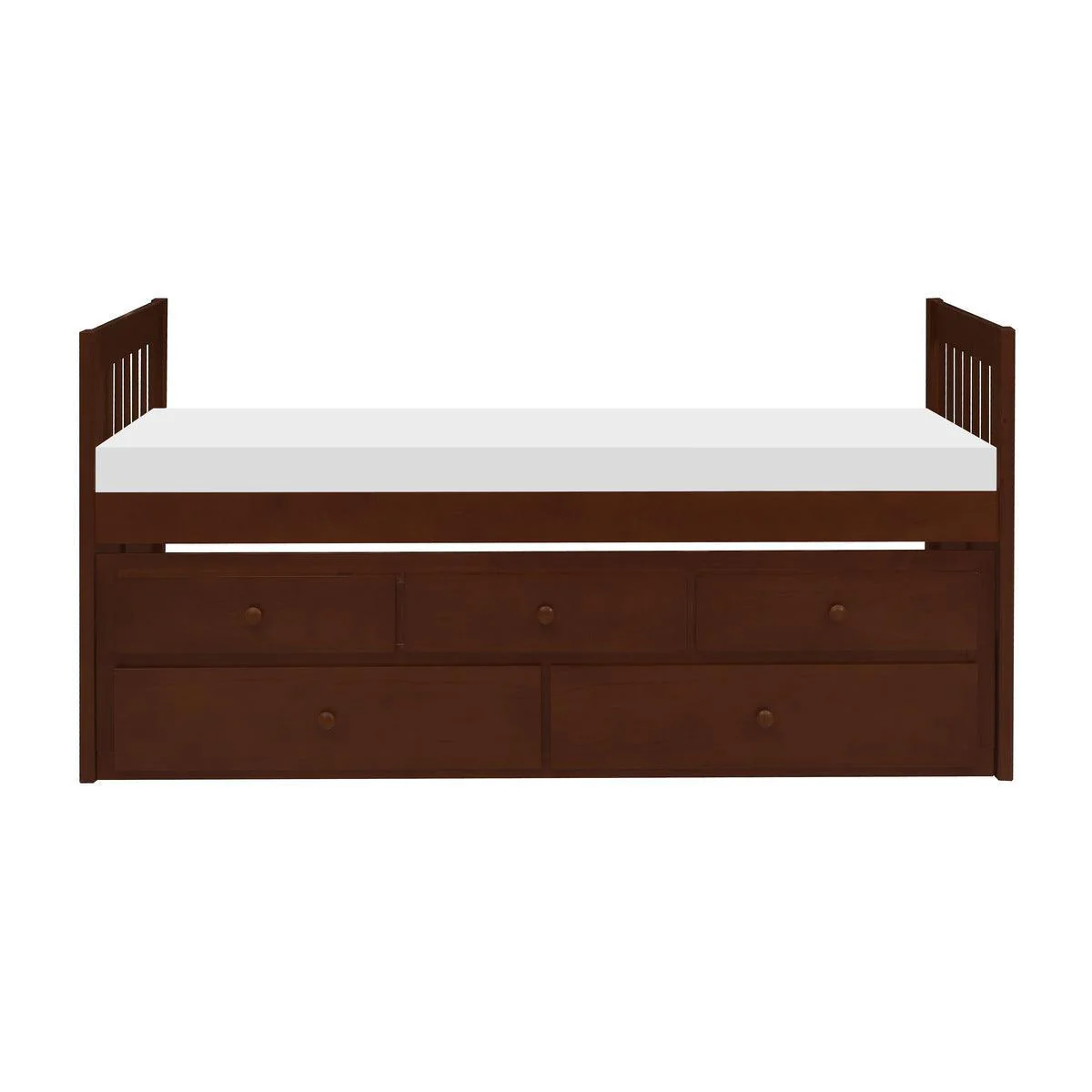 Rowe Dark Cherry Twin Over Twin Trundle Bed - Image 3