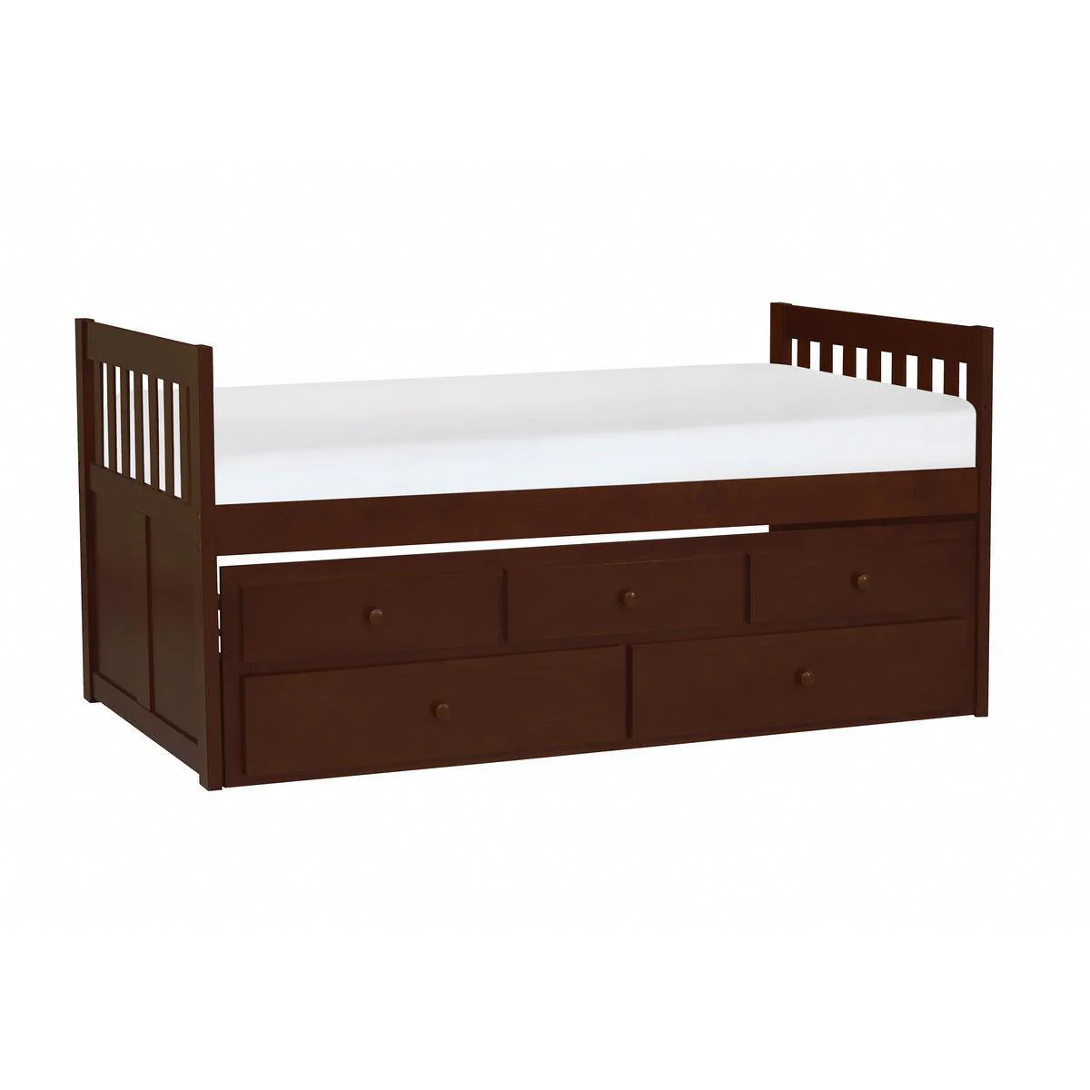 Rowe Dark Cherry Twin Storage Trundle Bed - Image 3