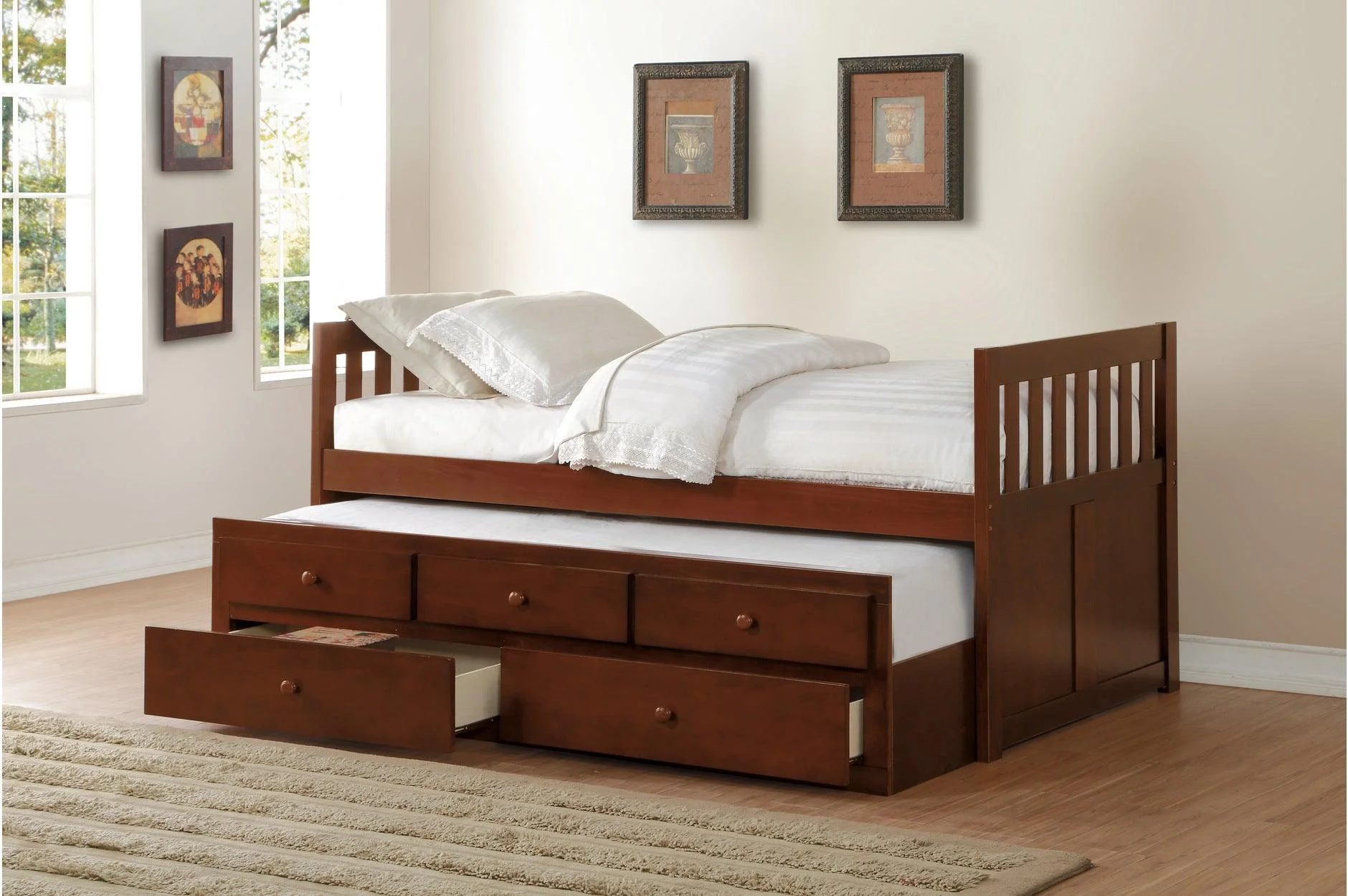 Rowe Dark Cherry Bedroom With Storage Set - Image 2