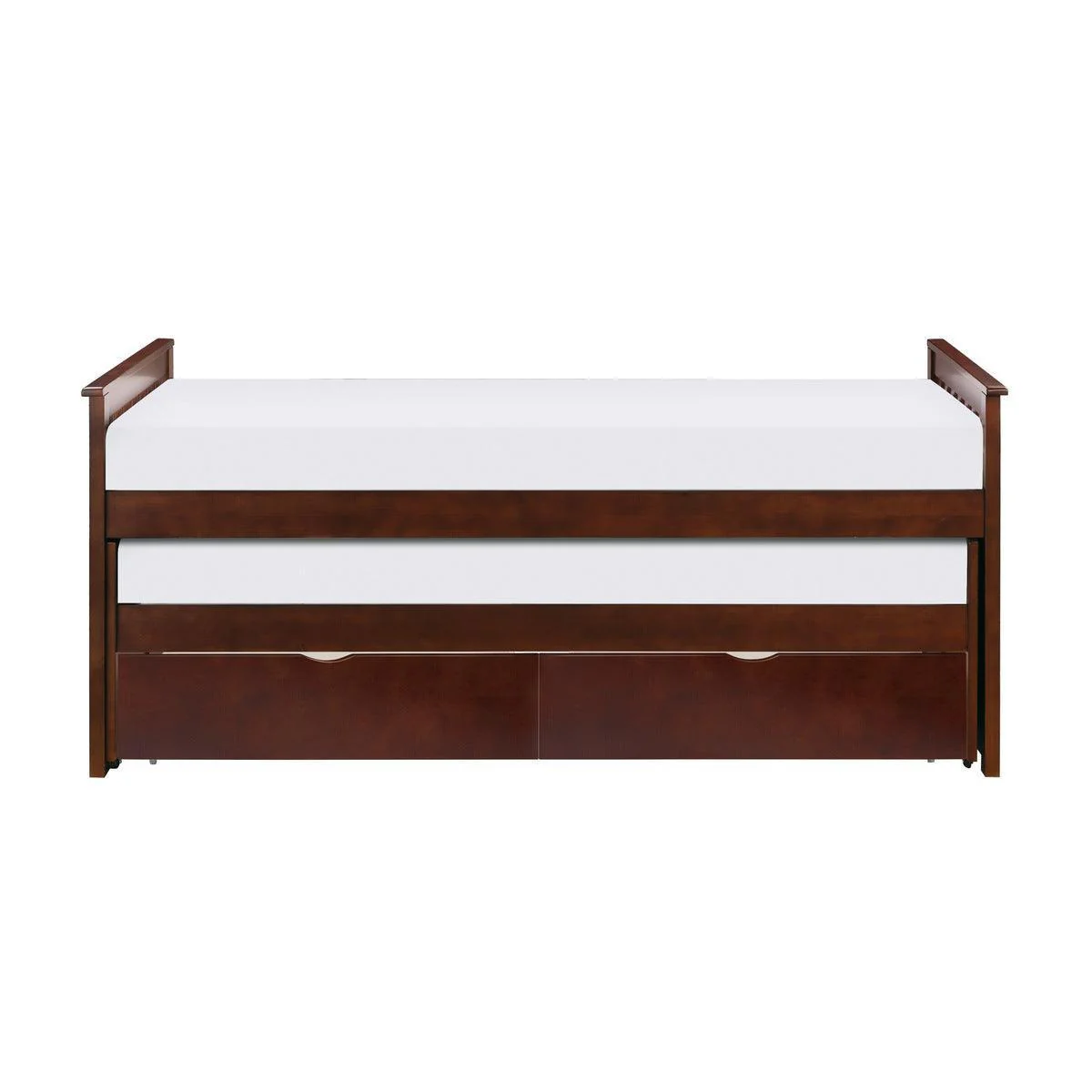 Rowe Dark Cherry Twin Over Twin Bed With Storage Boxes - Image 2