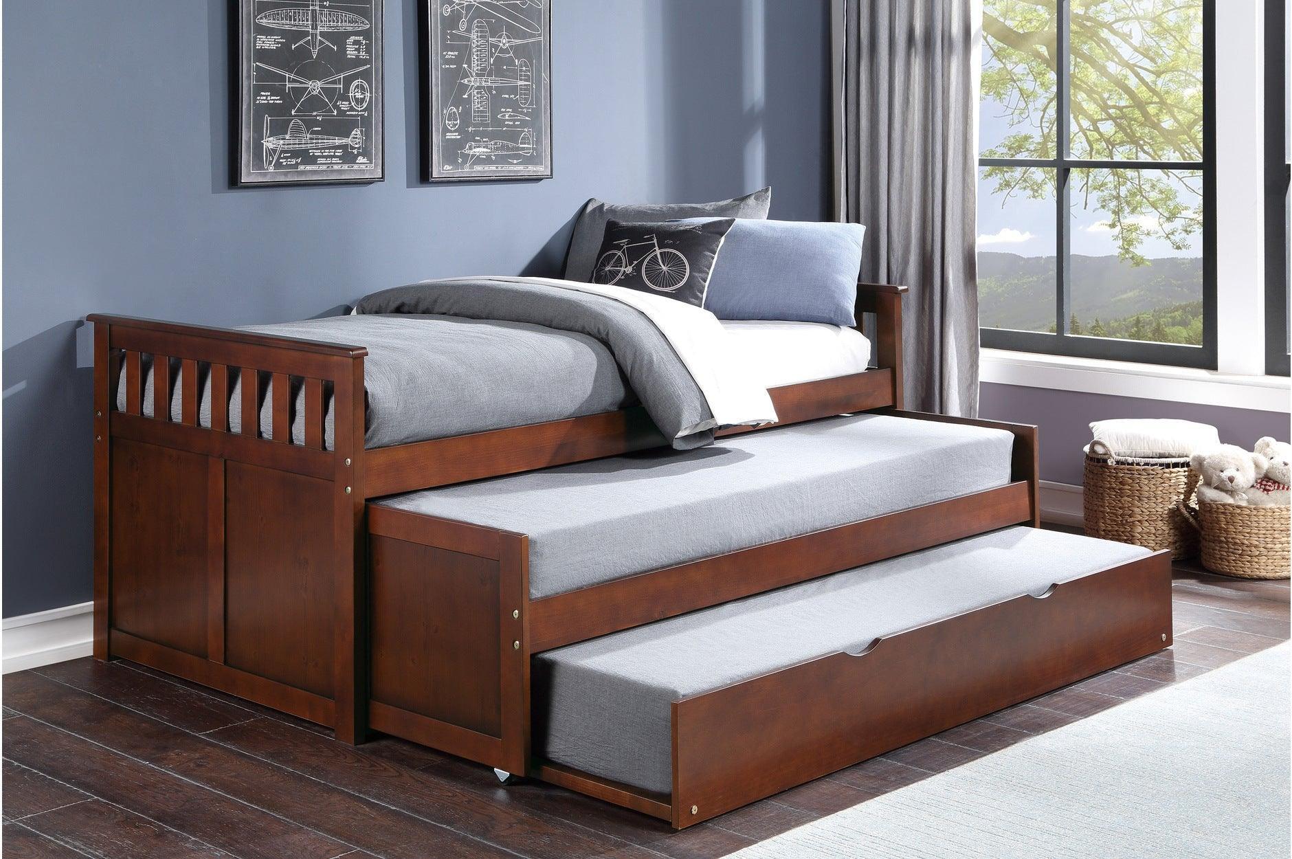 Rowe Dark Cherry Twin Over Twin Bedroom Set - Image 2
