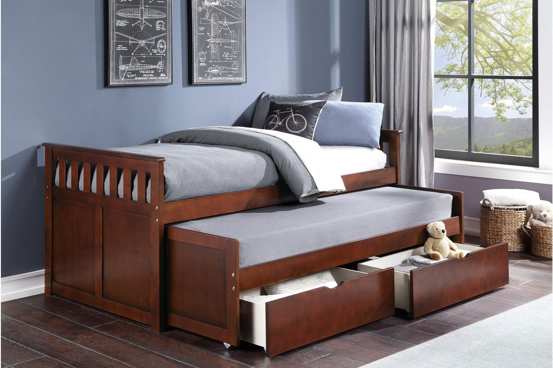 Rowe Dark Cherry Twin Over Twin Bedroom Set - Image 3
