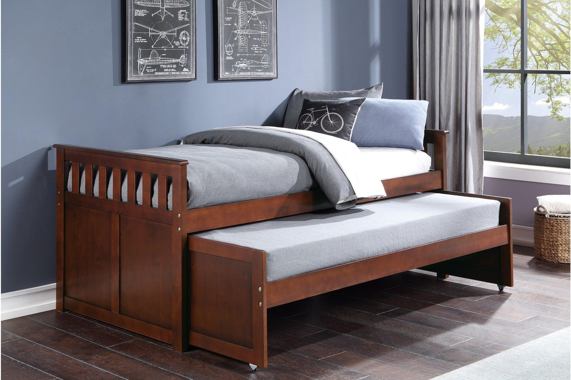 Rowe Dark Cherry Twin Over Twin Bedroom Set