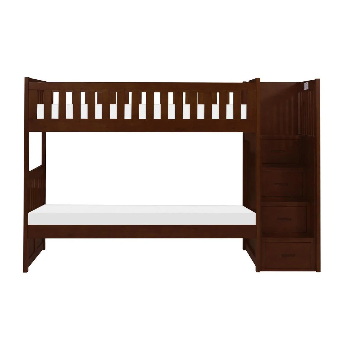 Rowe Dark Cherry Twin Over Twin Step Bunk Bed - Image 2