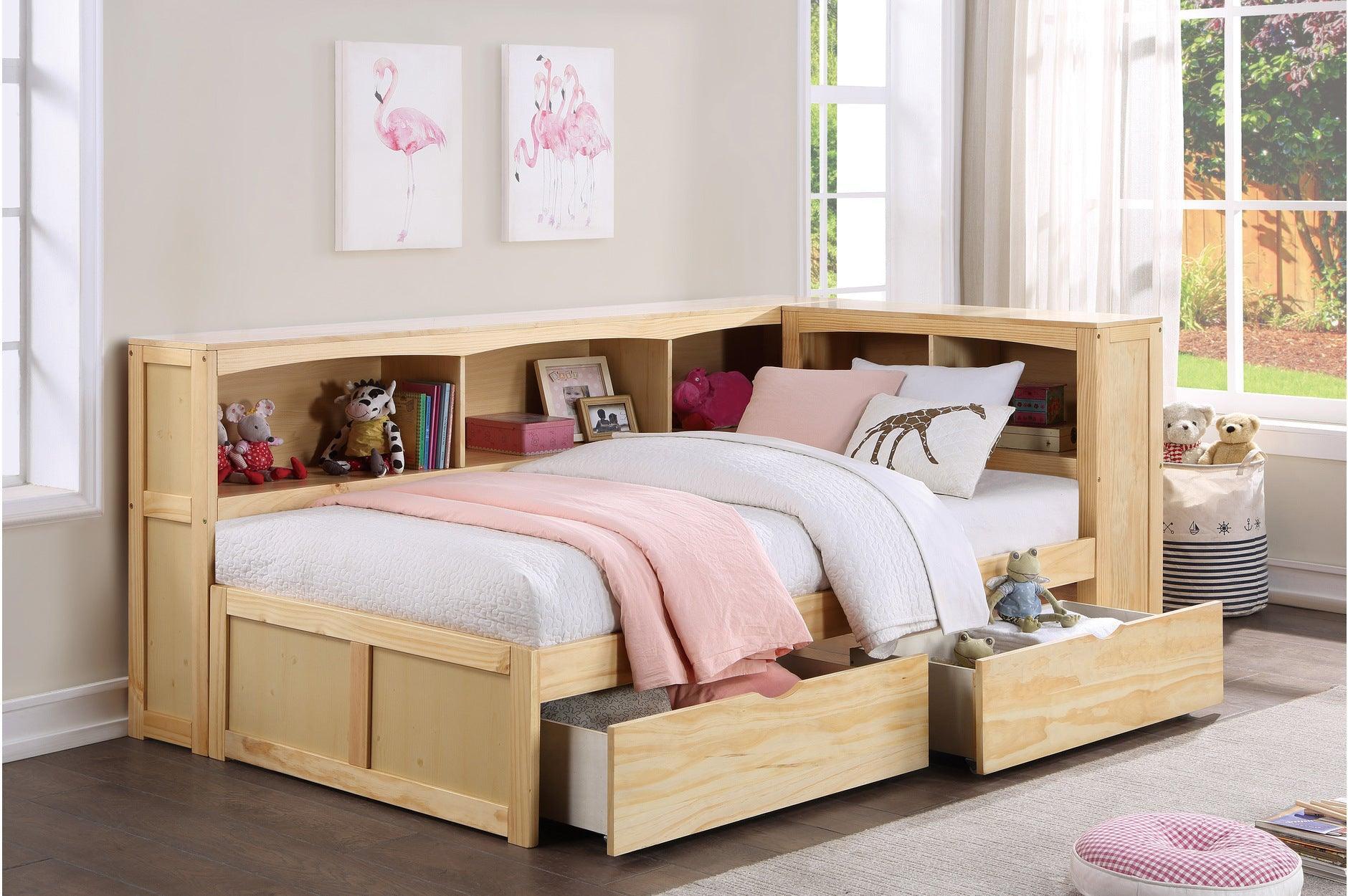 Bartly Natural Bookcase Storage Bedroom Set - Image 3