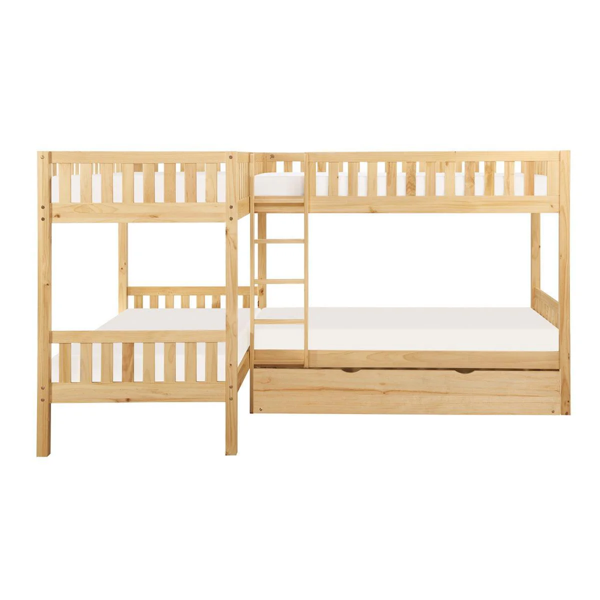 Bartly Natural Corner Bunk Bed With Twin Trundle - Image 3