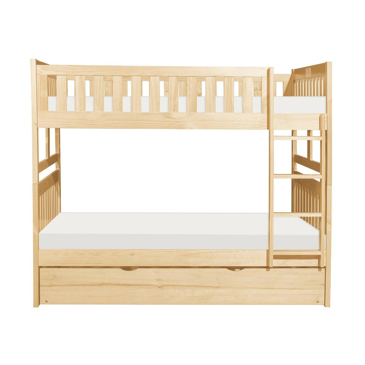 Bartly Natural Full Over Full Bunk Bed With Twin Trundle - Image 2