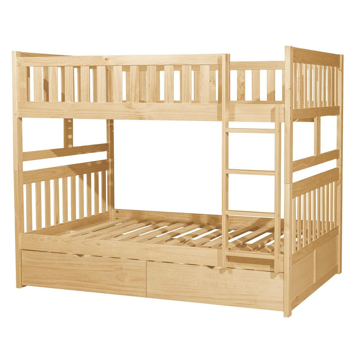 Bartly Natural Full Over Full Bunk Bed With Storage Boxes - Image 3