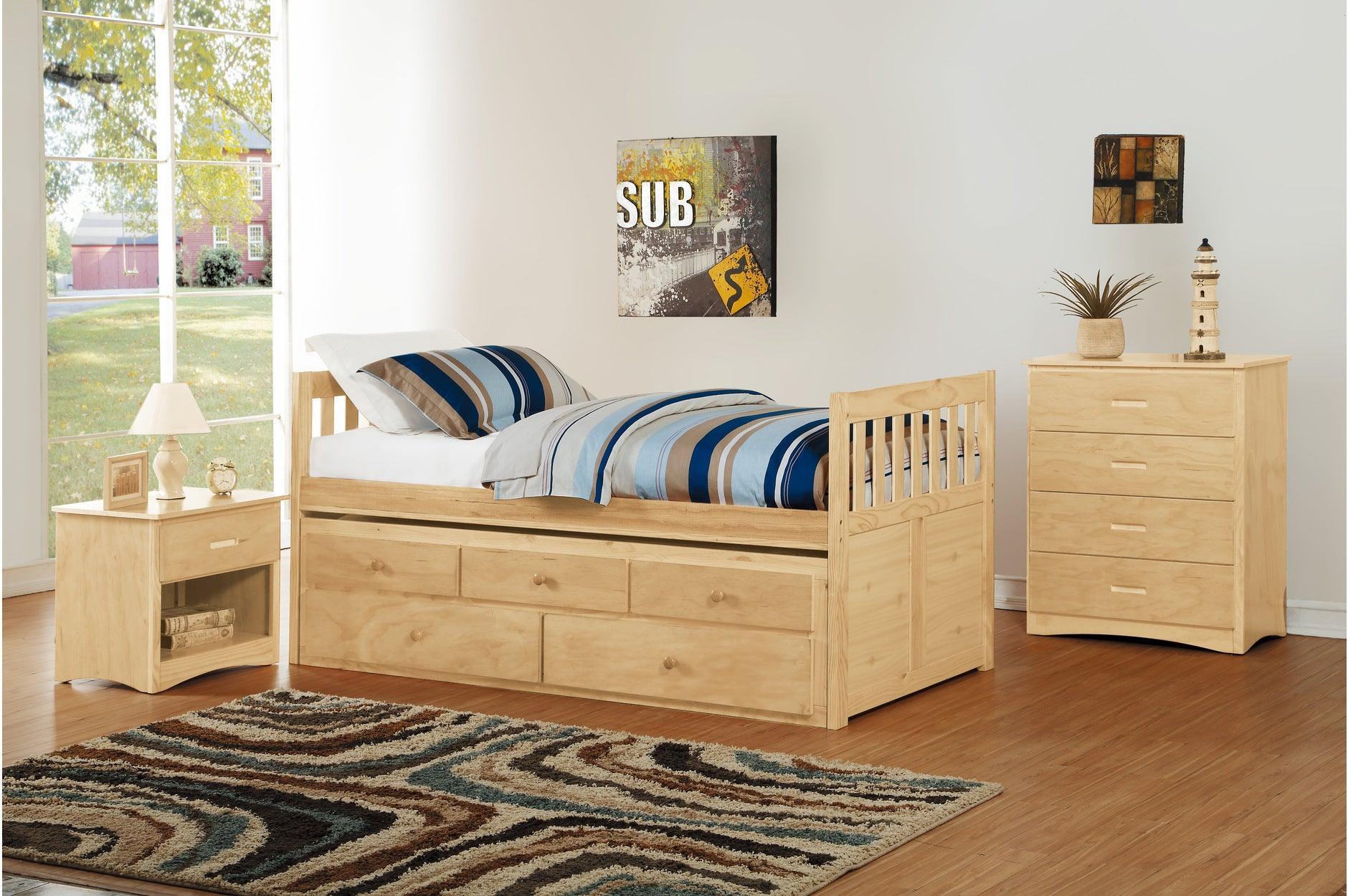 Bartly Natural Panel Storage Trundle Bedroom Set - Image 2