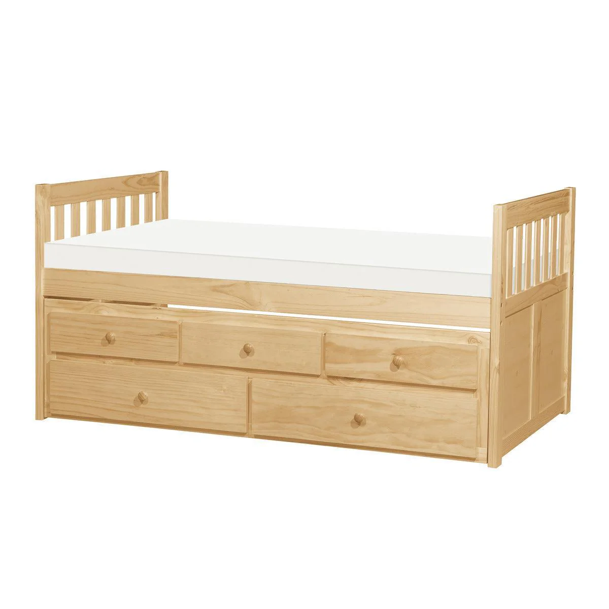 Bartly Natural Twin Panel Storage Trundle Bed - Image 2