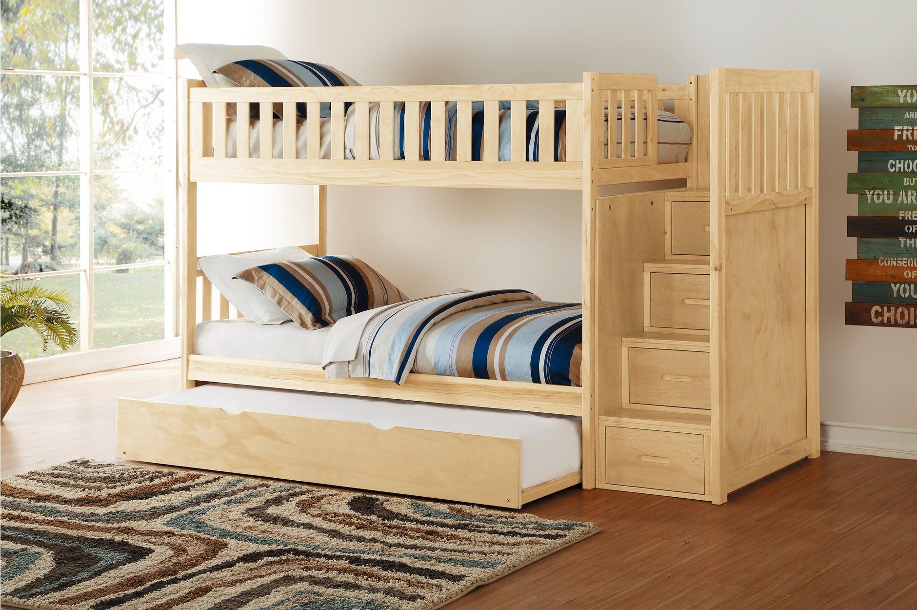 Bartly Natural Bunk Bedroom Set With Storage - Image 2