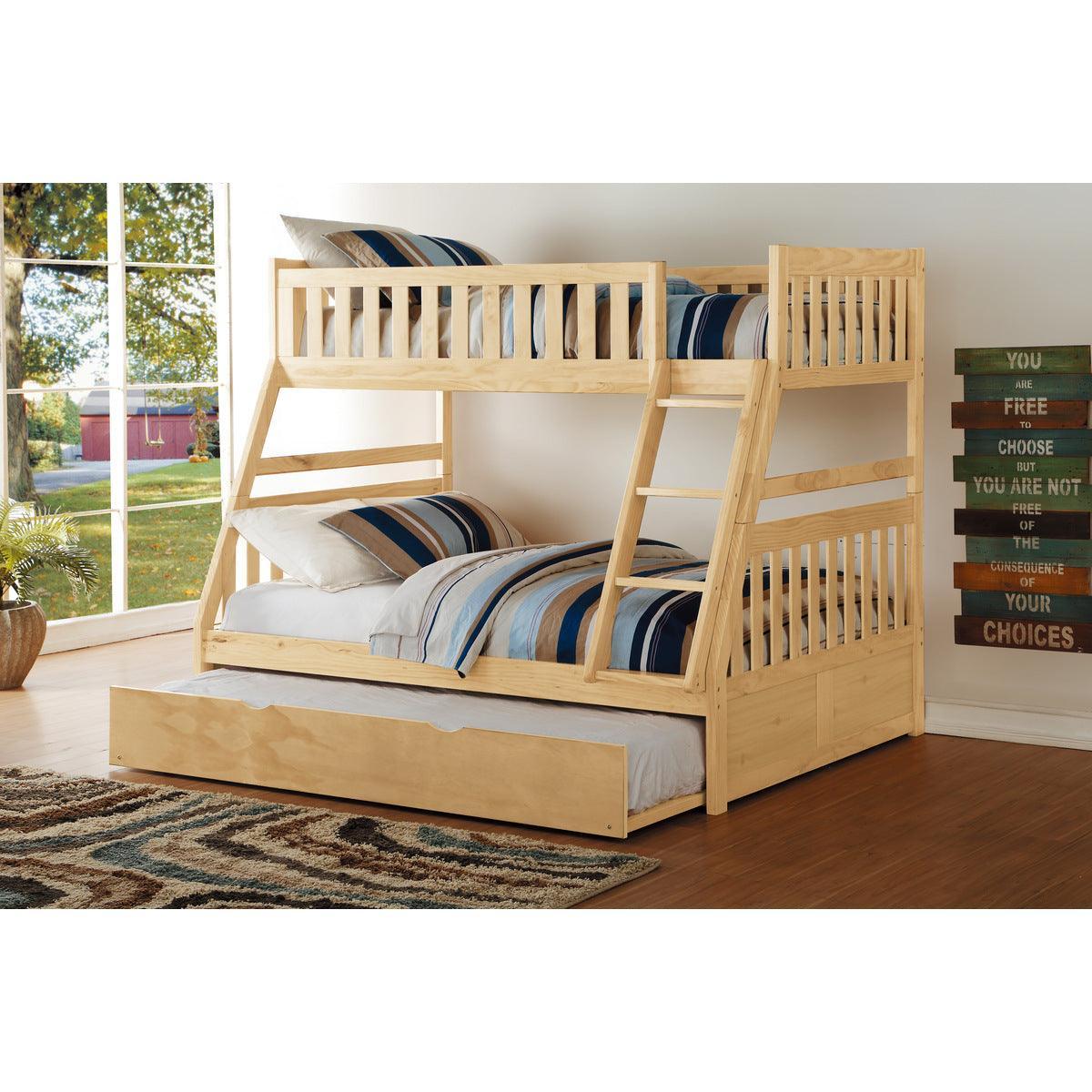 Bartly Natural Twin Full Bunk Bed With Twin Trundle - Image 1