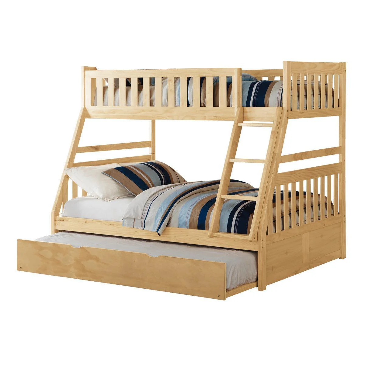 Bartly Natural Twin Full Bunk Bed With Twin Trundle - Image 2