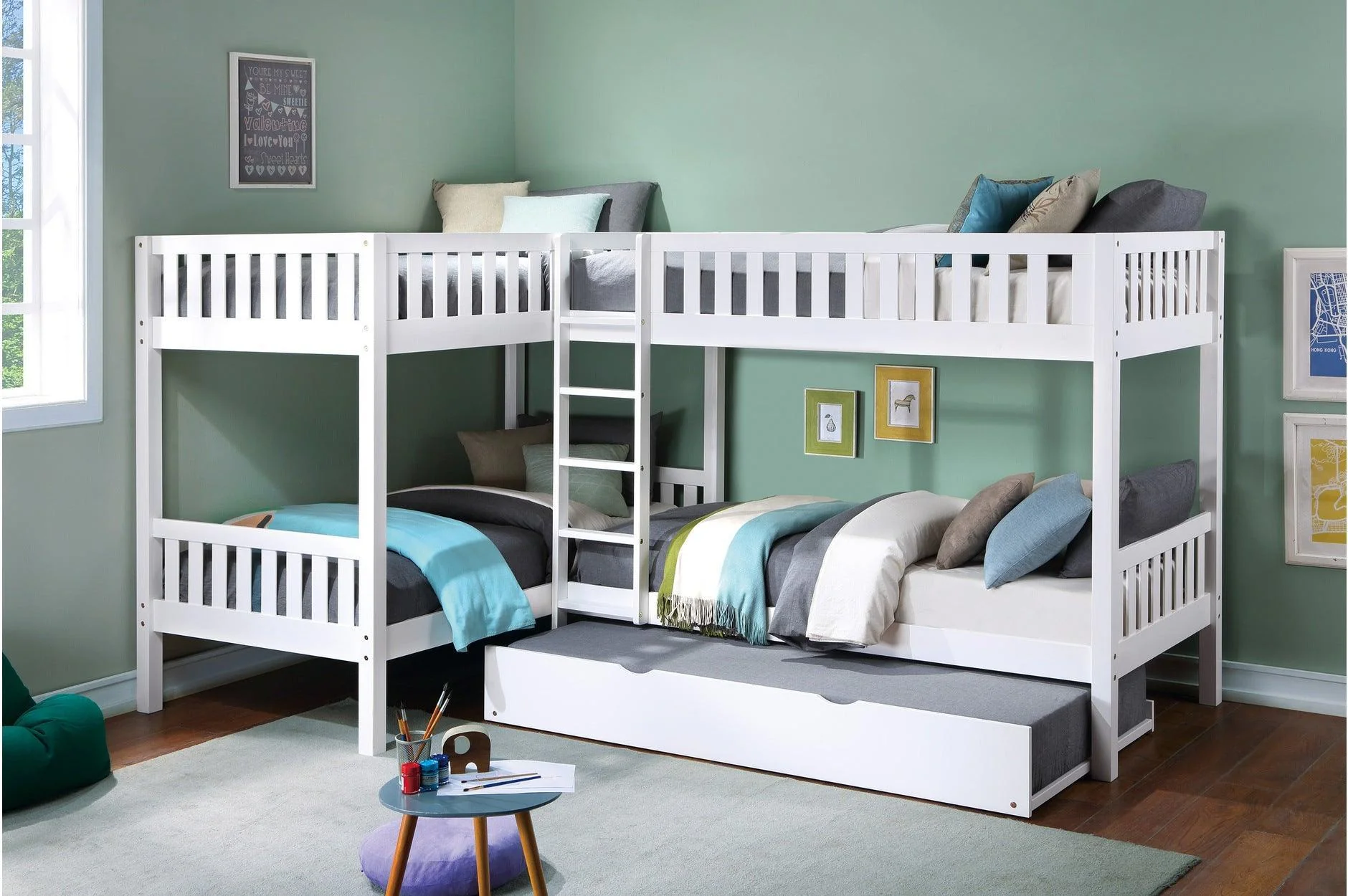 Galen White Four Twin Bedroom Set - Image 2