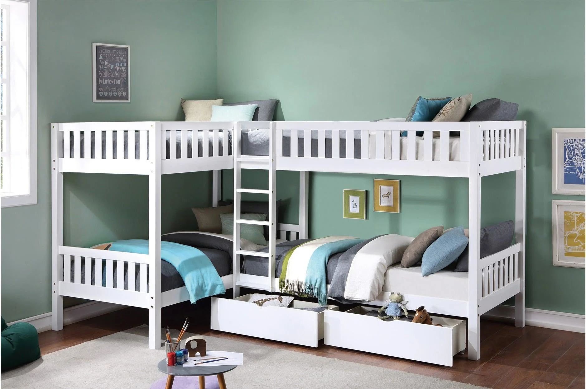 Galen White Four Twin Bedroom Set - Image 3