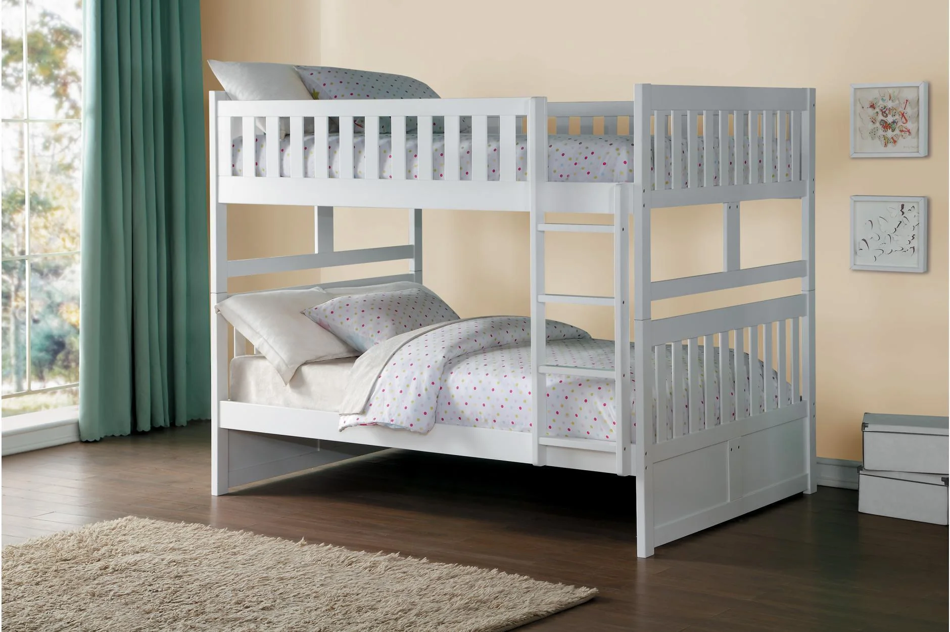 Galen White Twin Over Twin Bedroom Set