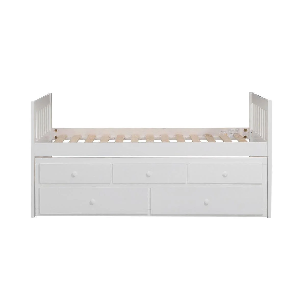 Galen White Twin Panel Storage Trundle Bed - Image 2
