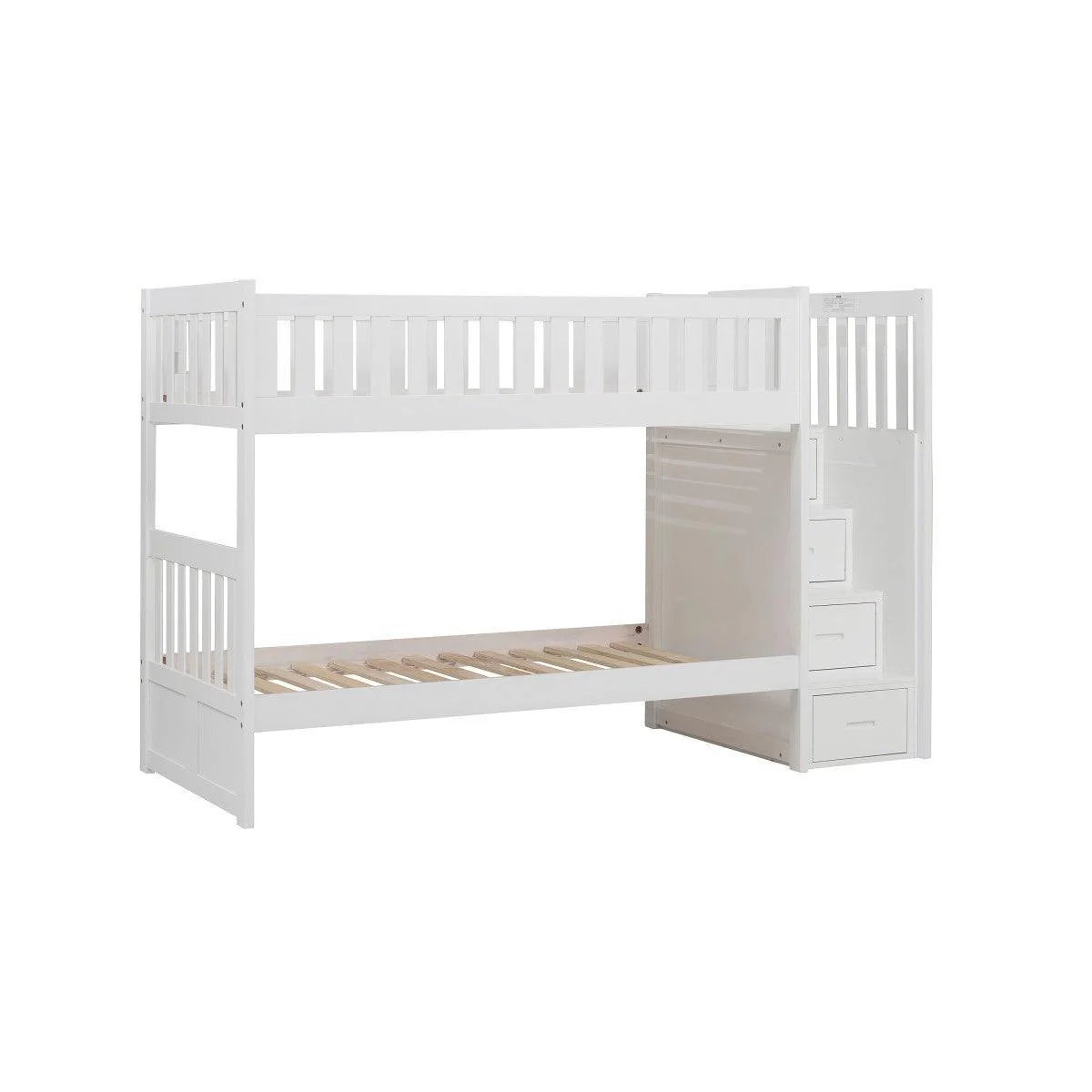 Galen White Twin Over Twin Step Bunk Bed - Image 3