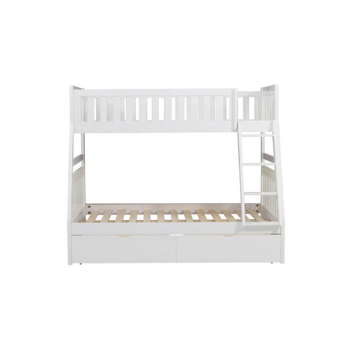 Galen White Twin Full Bunk Bed With Storage Boxes - Image 3