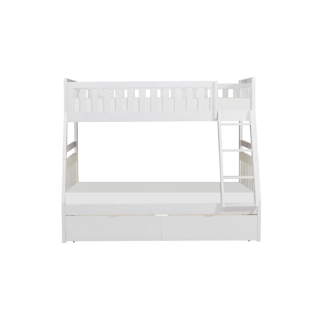 Galen White Twin Full Bunk Bed With Storage Boxes - Image 2