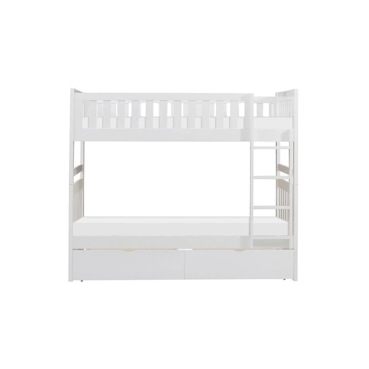 Galen White Twin Over Twin Bunk Bed With Storage Boxes - Image 2