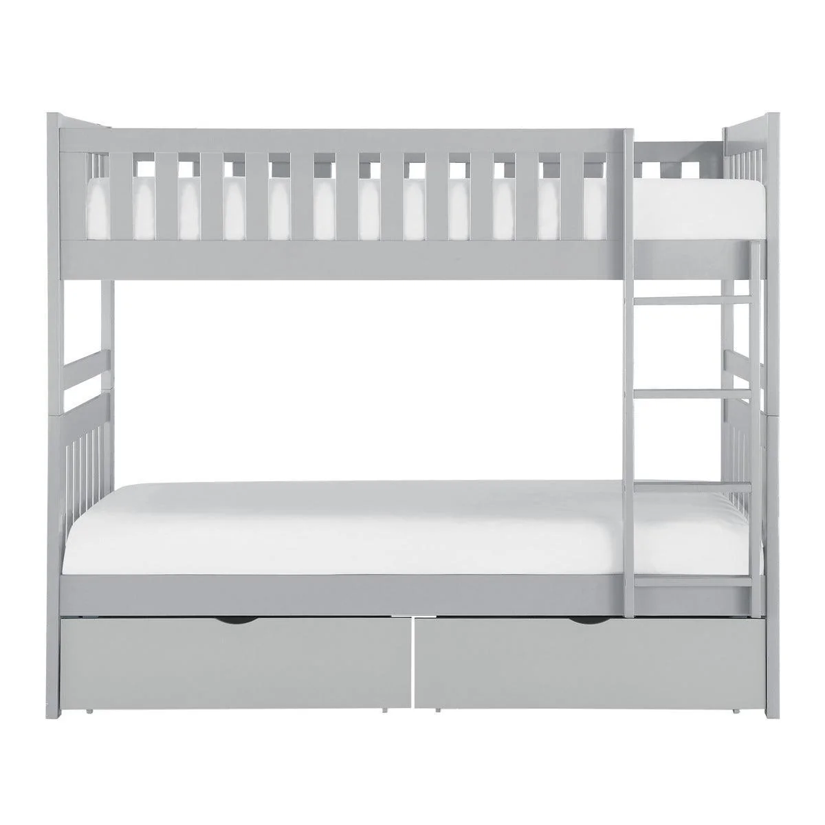 Orion Gray Twin Over Twin Bunk Bed With Storage Boxes - Image 2