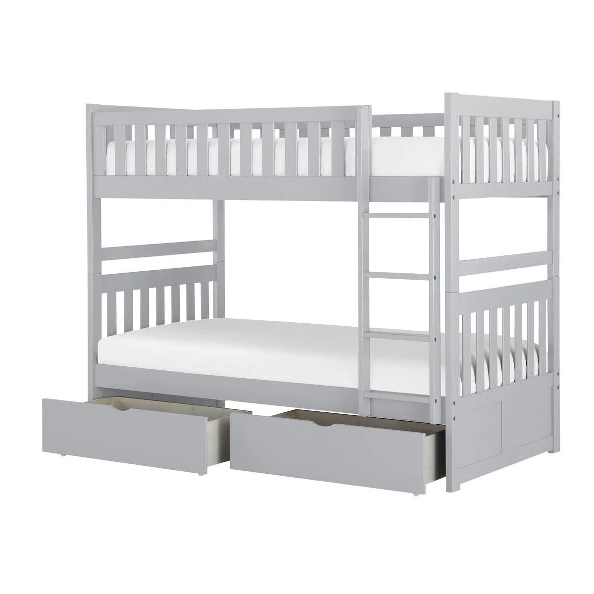 Orion Gray Twin Over Twin Bunk Bed With Storage Boxes - Image 3