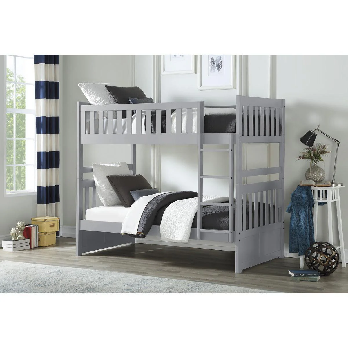 Galen Gray Twin Over Twin Bunk Bed