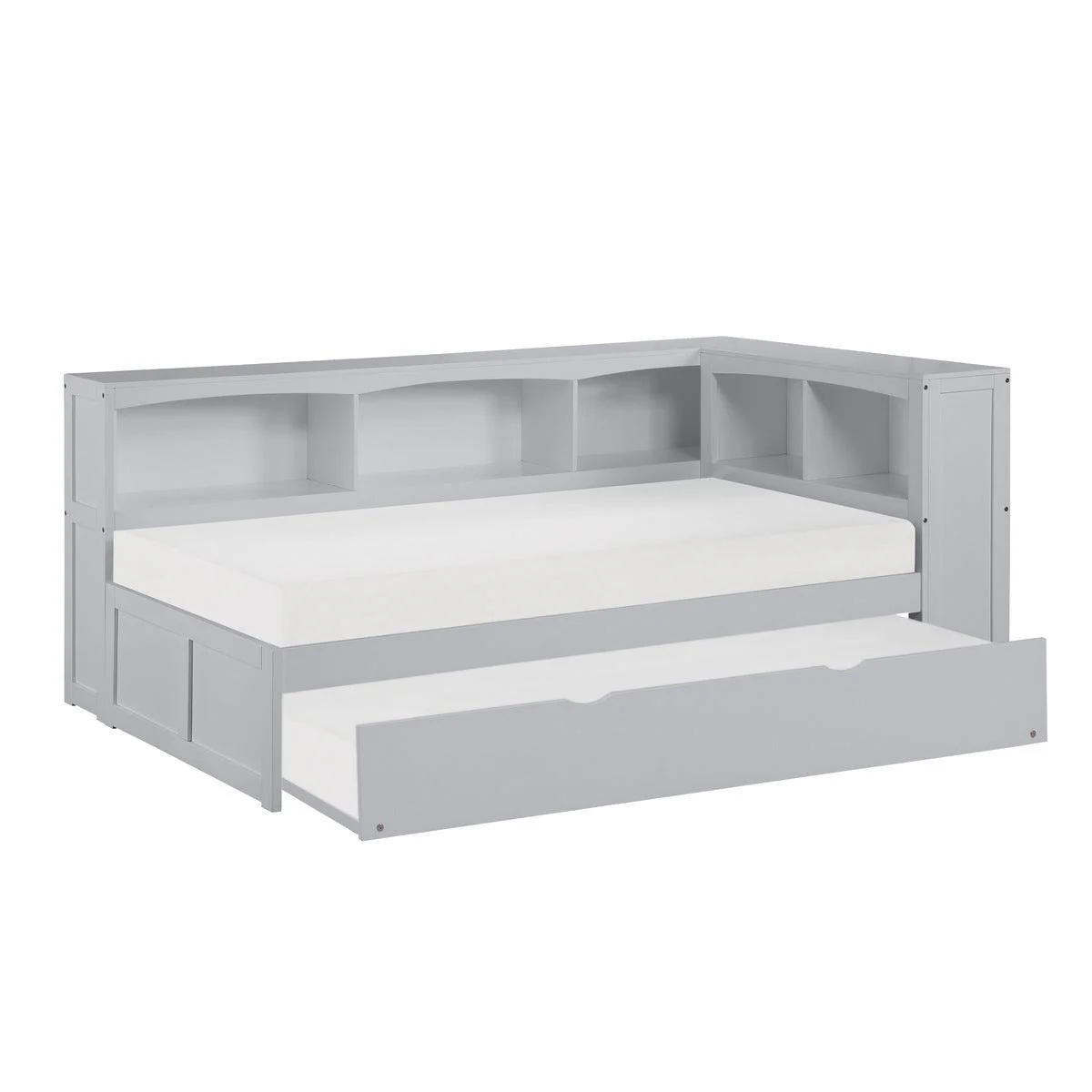 Orion Gray Twin Bookcase Corner Bed With Twin Trundle - Image 3