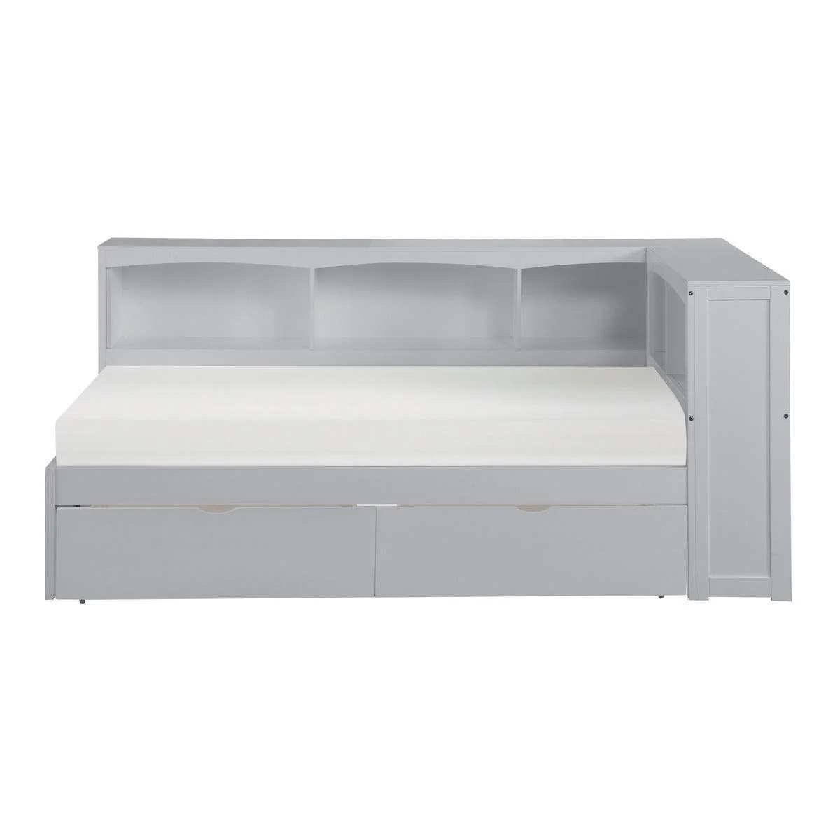 Orion Gray Twin Bookcase Corner Bed With Storage Boxes - Image 3