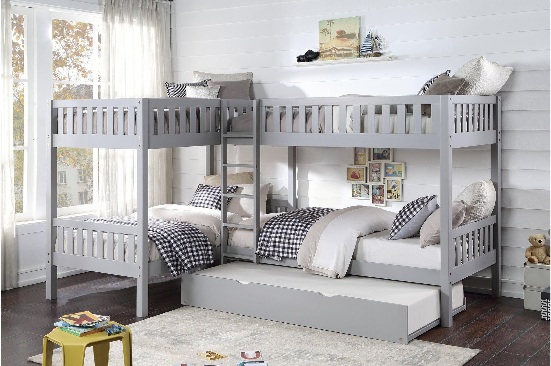 Orion Gray Four Corner Twin Bed Bedroom Set - Image 2