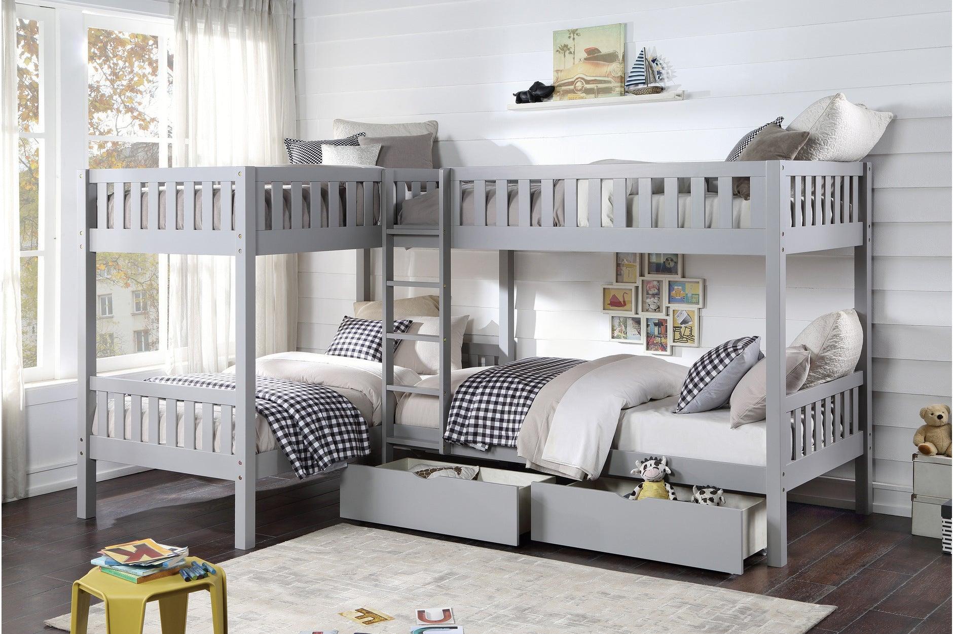 Orion Gray Four Corner Twin Bed Bedroom Set - Image 3