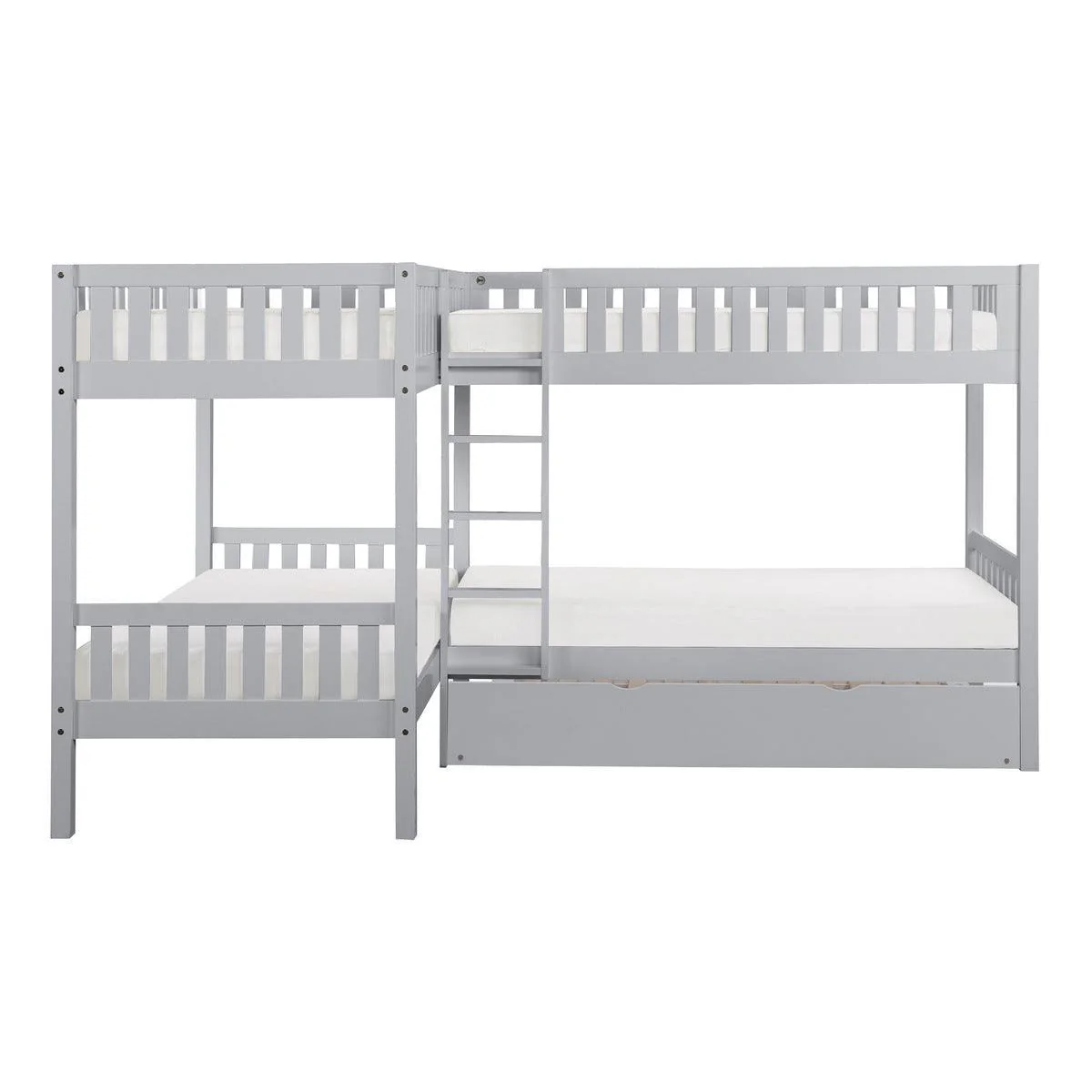 Orion Gray Corner Bunk Bed With Twin Trundle - Image 3