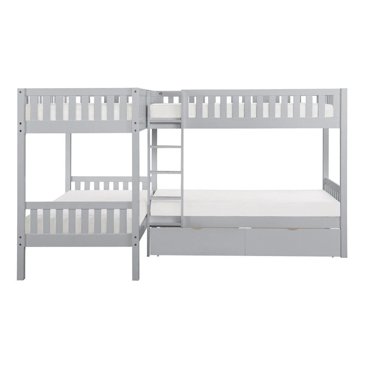 Orion Gray Corner Bunk Bed With Storage Boxes - Image 3
