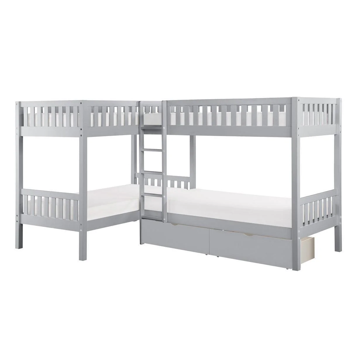 Orion Gray Corner Bunk Bed With Storage Boxes - Image 2