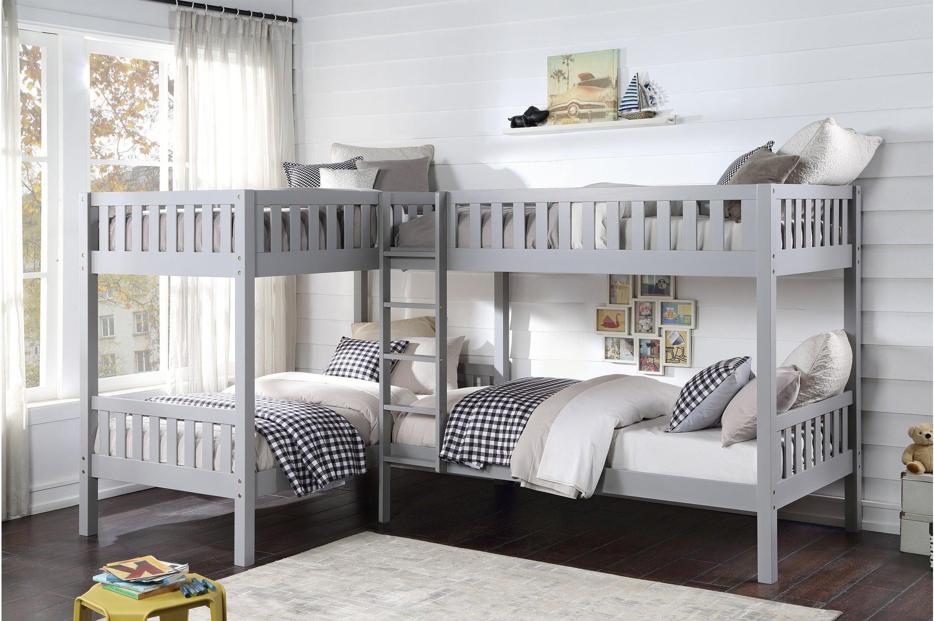 Orion Gray Four Corner Twin Bed Bedroom Set