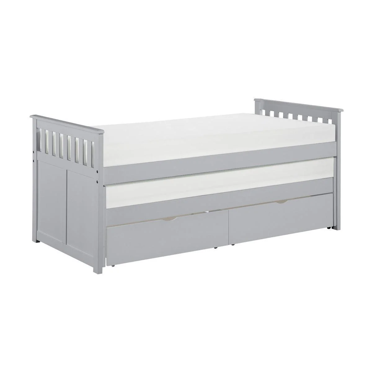 Orion Gray Twin Over Twin Bed With Storage Boxes - Image 3