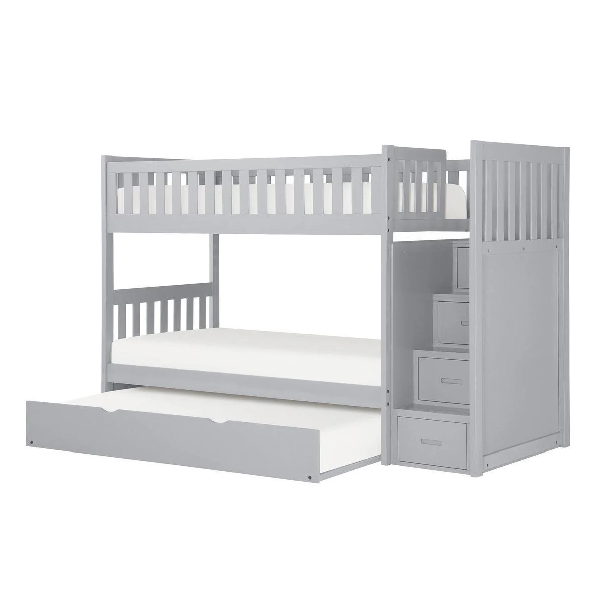 Orion Gray Twin Over Twin Step Bunk Bed With Twin Trundle - Image 3