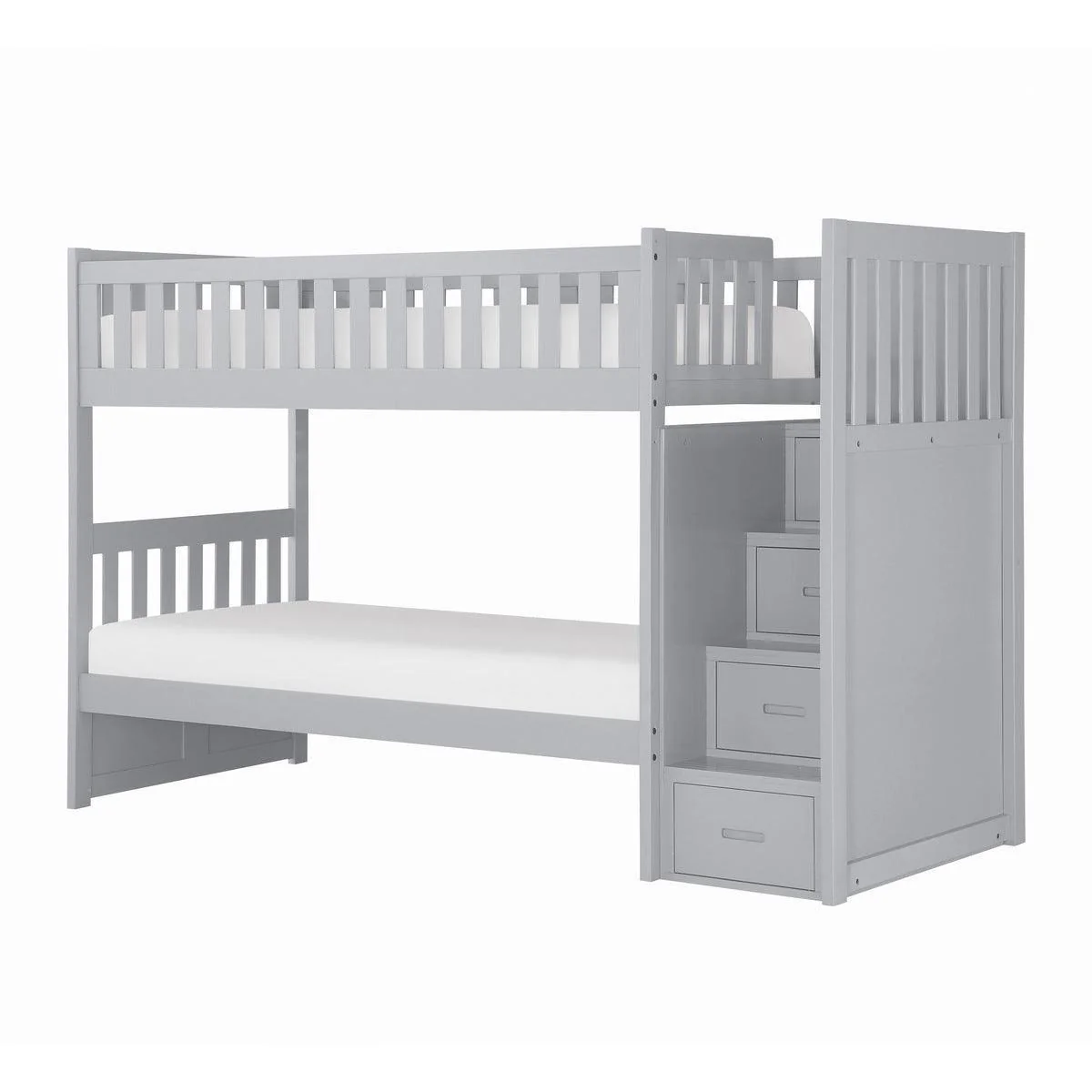Orion Gray Twin Over Twin Step Bunk Bed - Image 3