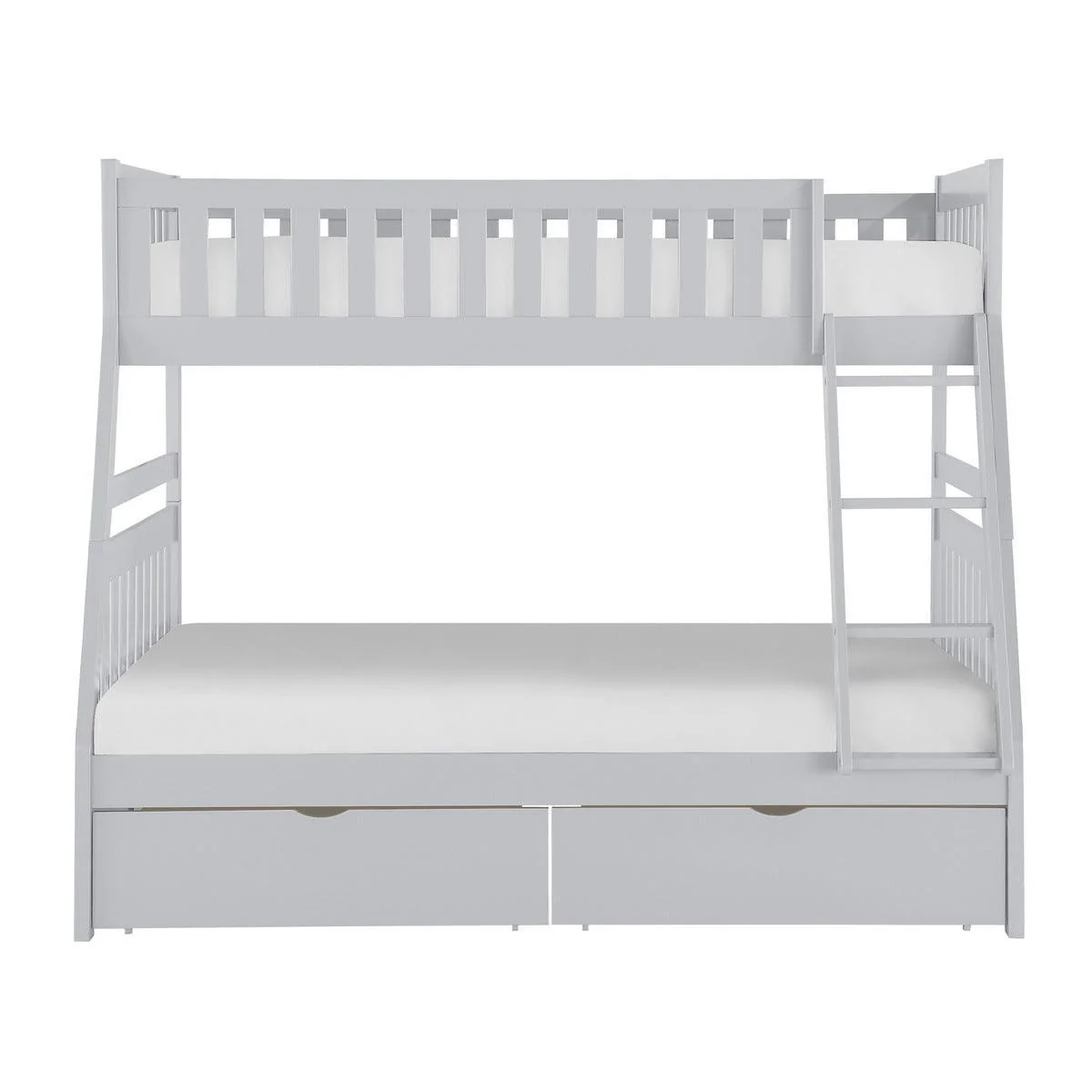 Orion Gray Twin Full Bunk Bed With Storage Boxes - Image 2
