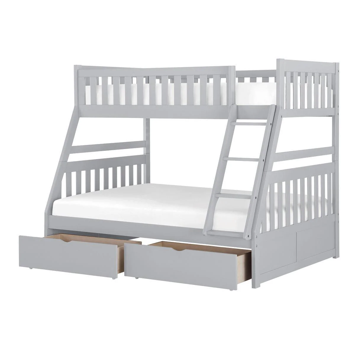 Orion Gray Twin Full Bunk Bed With Storage Boxes - Image 3