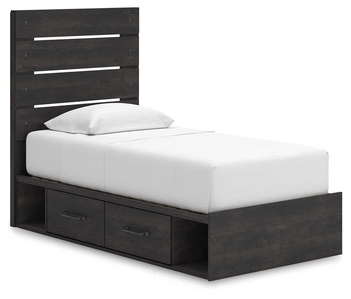 Hollivern Dark Gray Twin Panel Storage Bed - Image 2