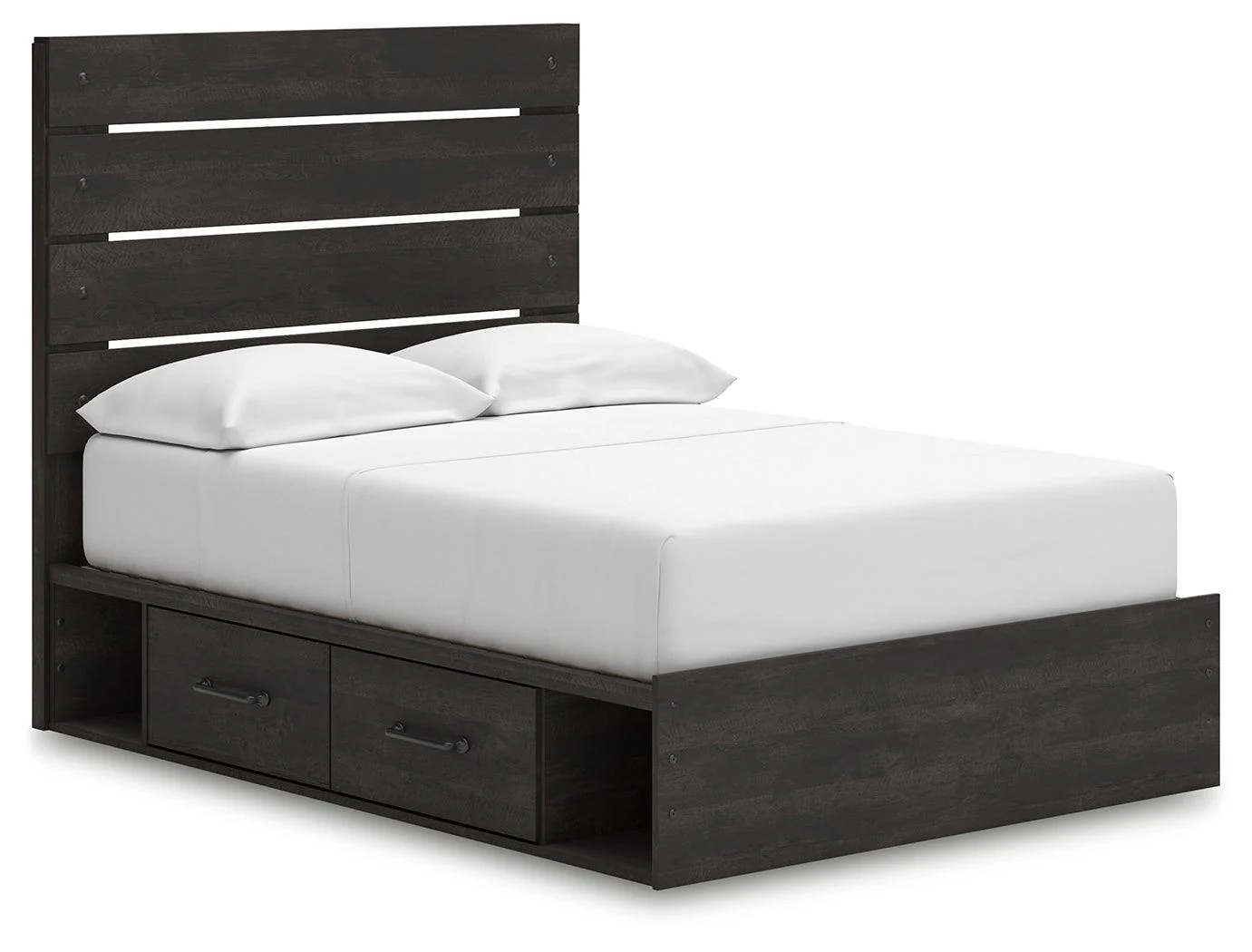 Hollivern Dark Gray Full Panel Bed with Storage - Image 2