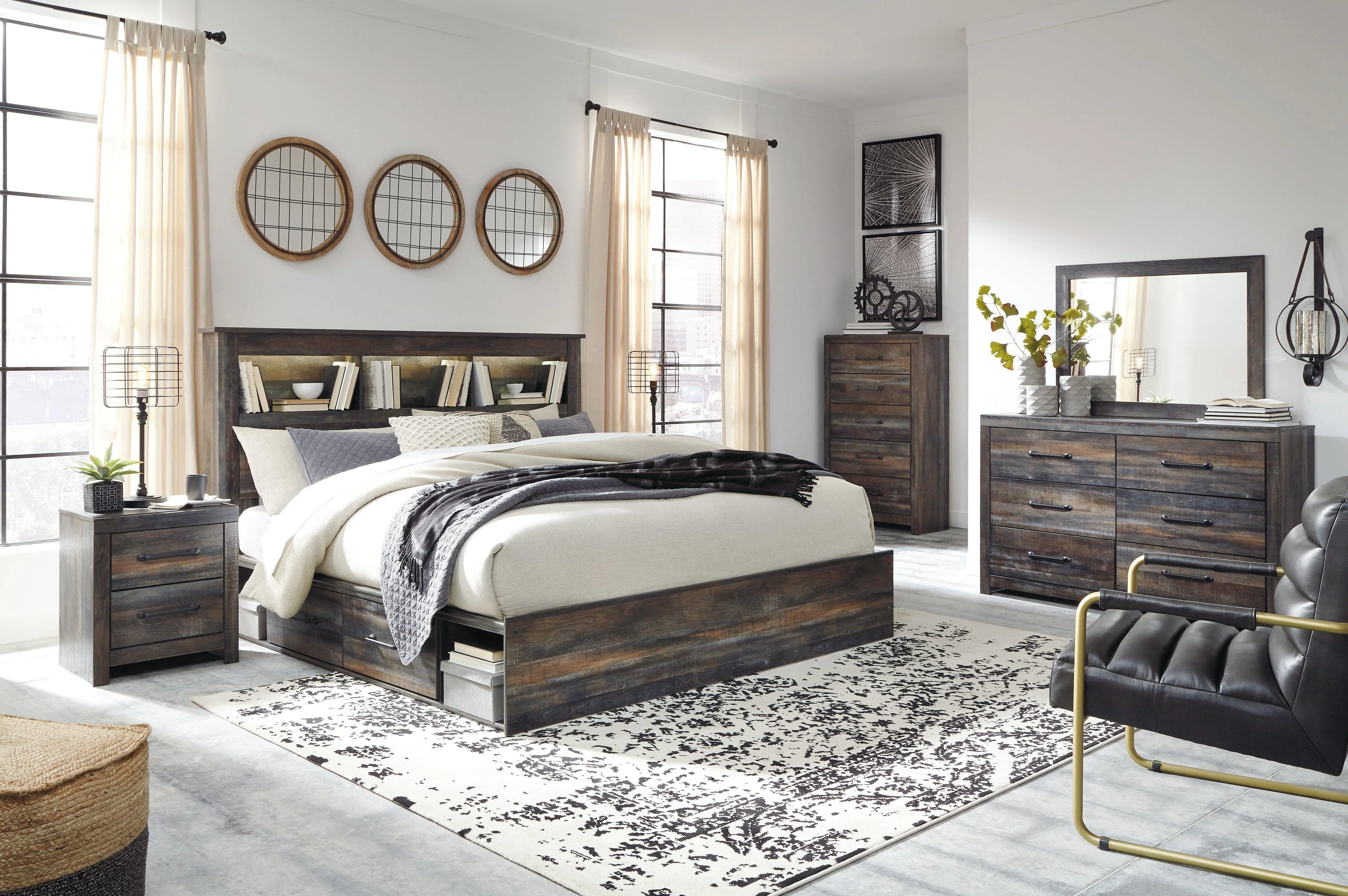 Drystan Multi King Bookcase Bed With 2 Storage Drawers - Image 3