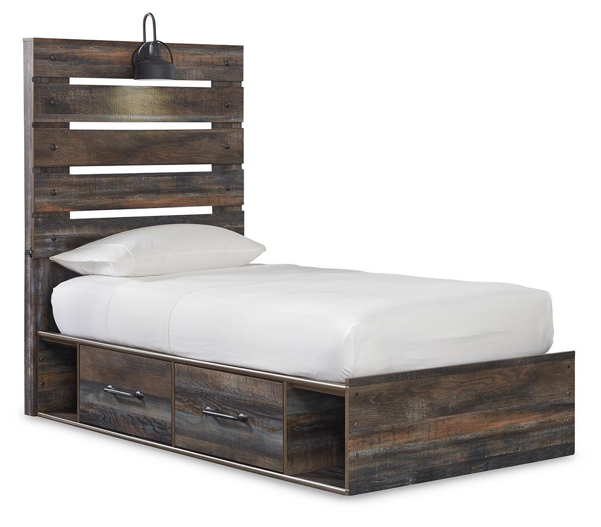 Drystan Multi Twin Panel Bed With 2 Storage Drawers - Image 2