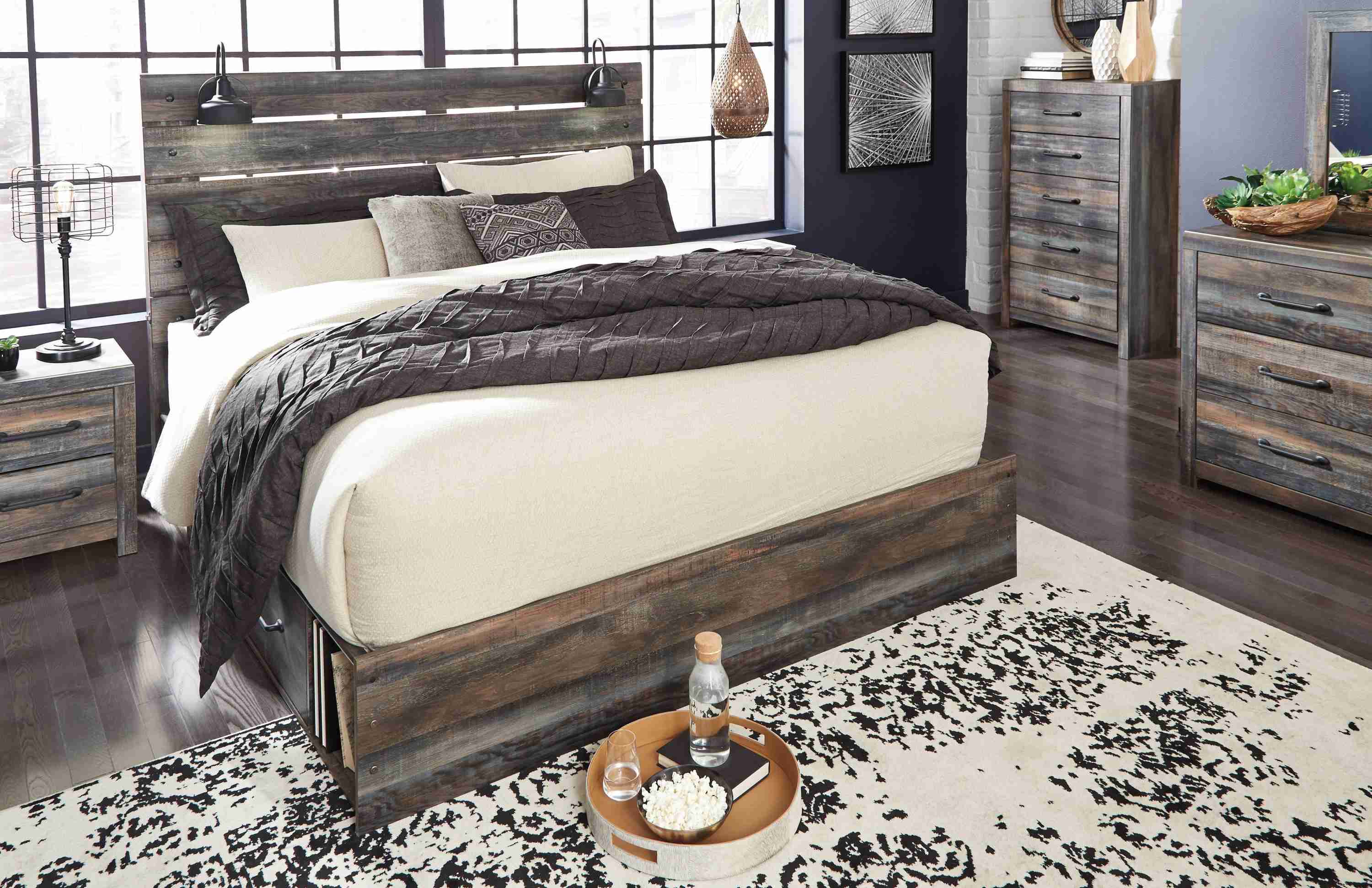 Drystan Multi King Panel Bed With 2 Storage Drawers - Image 3